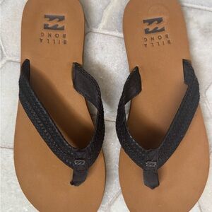 Billabong Brown and Black Sandals with Textured Footbed